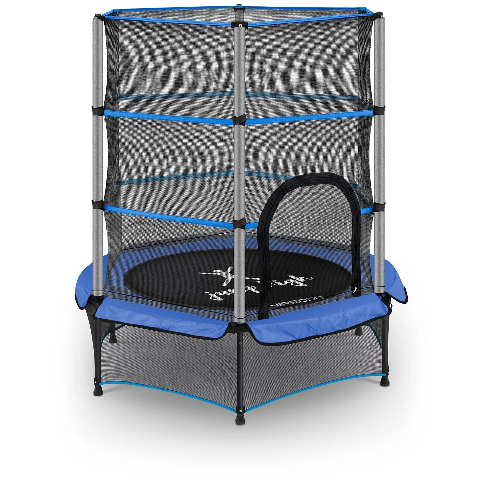 Tappeto elastico bambini - con rete di sicurezza - 140 cm - 50 kg - blu
