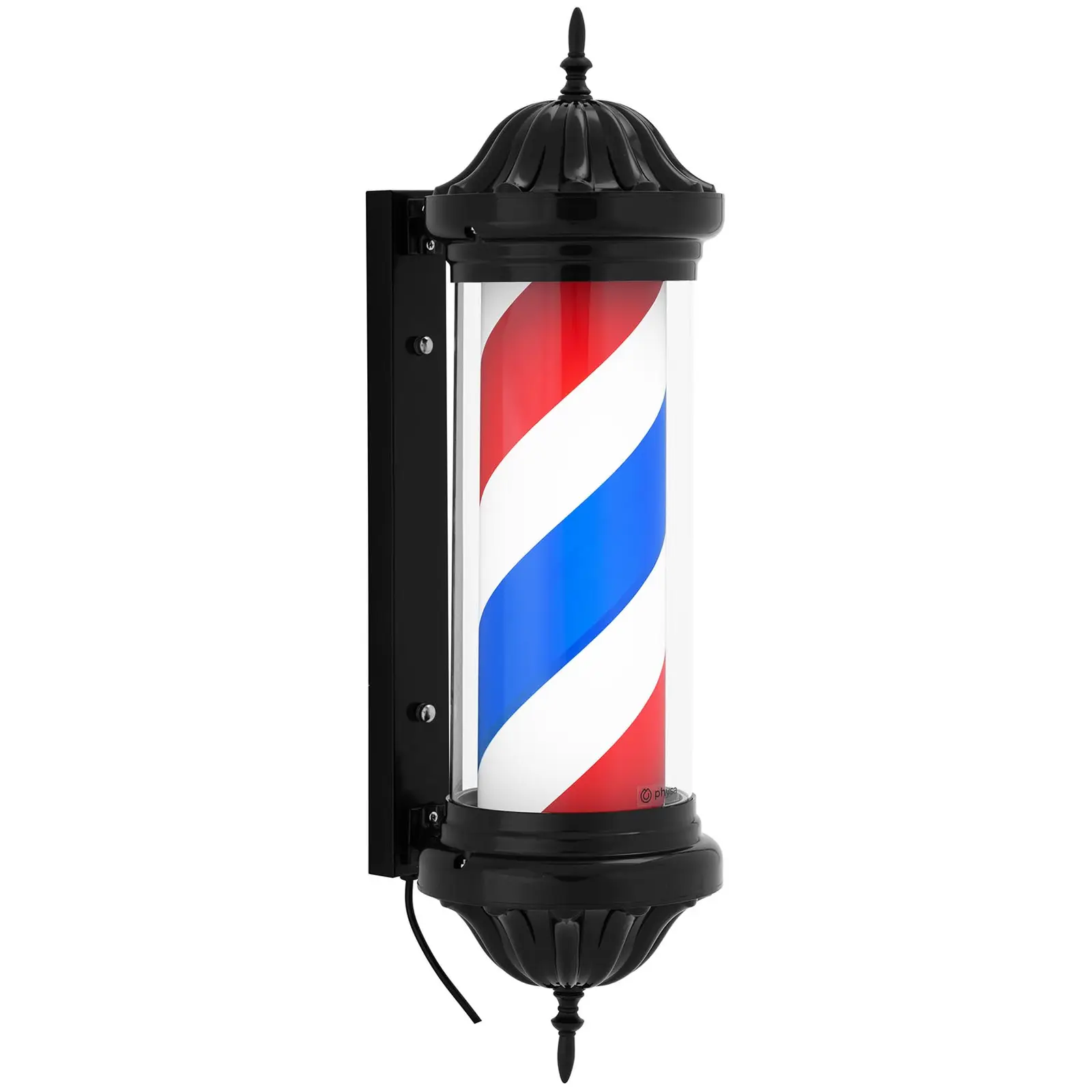 Palo da barbiere - Girevole e luminoso - Altezza 380 mm - Distanza dal muro: 31 cm - Supporto in nero