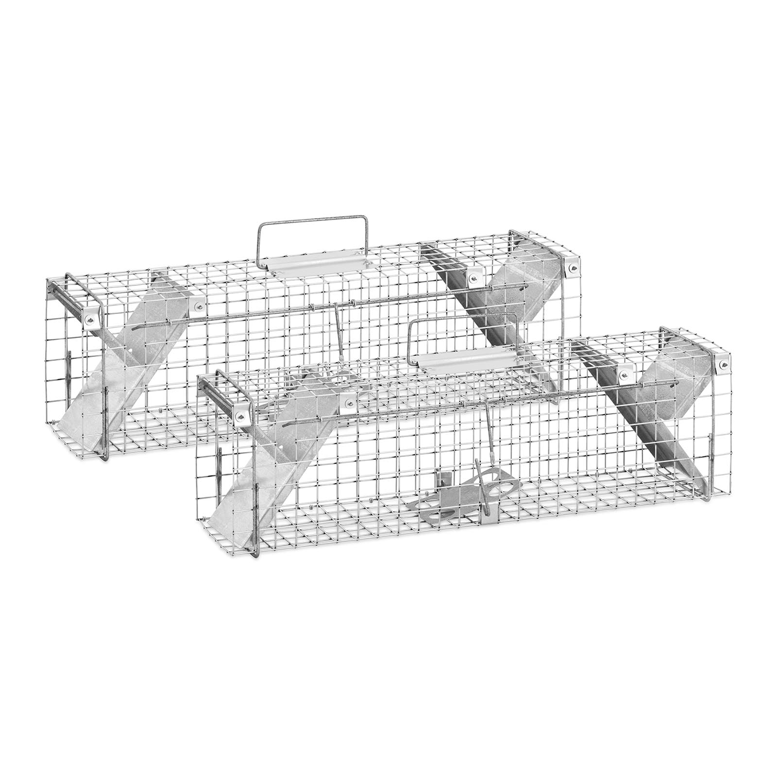 Trappola per animali - 65 x 17 x 20 cm - Dimensioni della grata: 25 x 25 mm - 2 pezzi