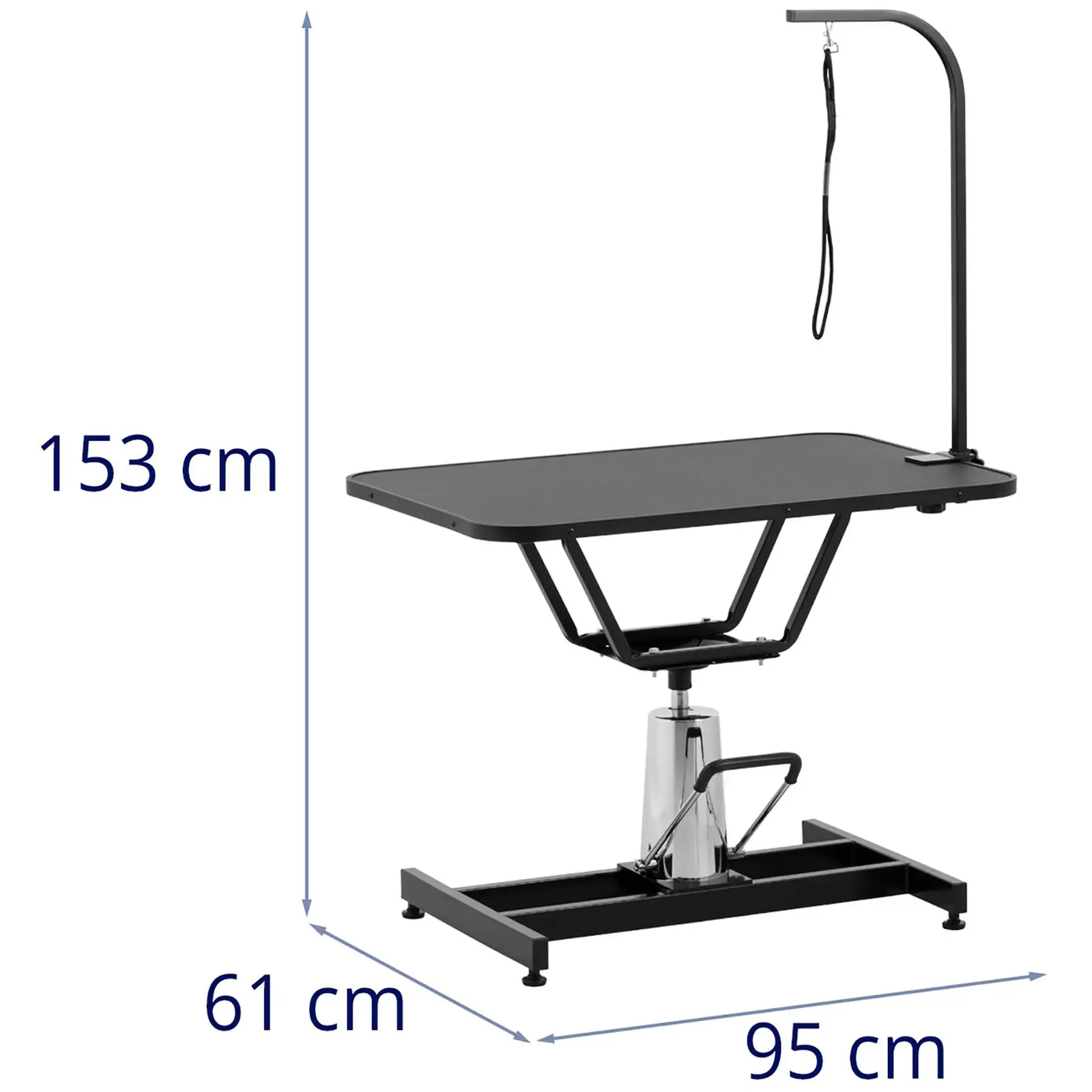 Tavolo da toelettatura 905 x 605 mm - Altezza regolabile di 70 - 84 cm - 60 kg - 1 passante