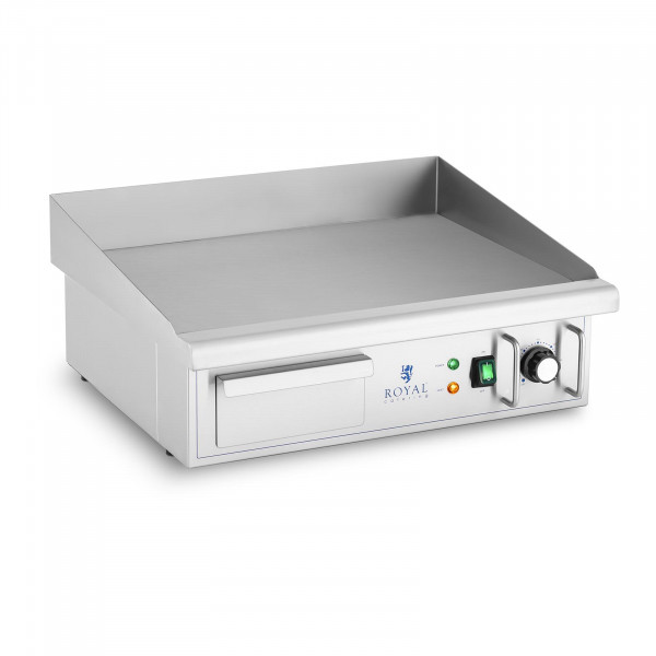 Fry top elettrico - 550 x 380 mm - Royal Catering - Piastra liscia - 3000 W