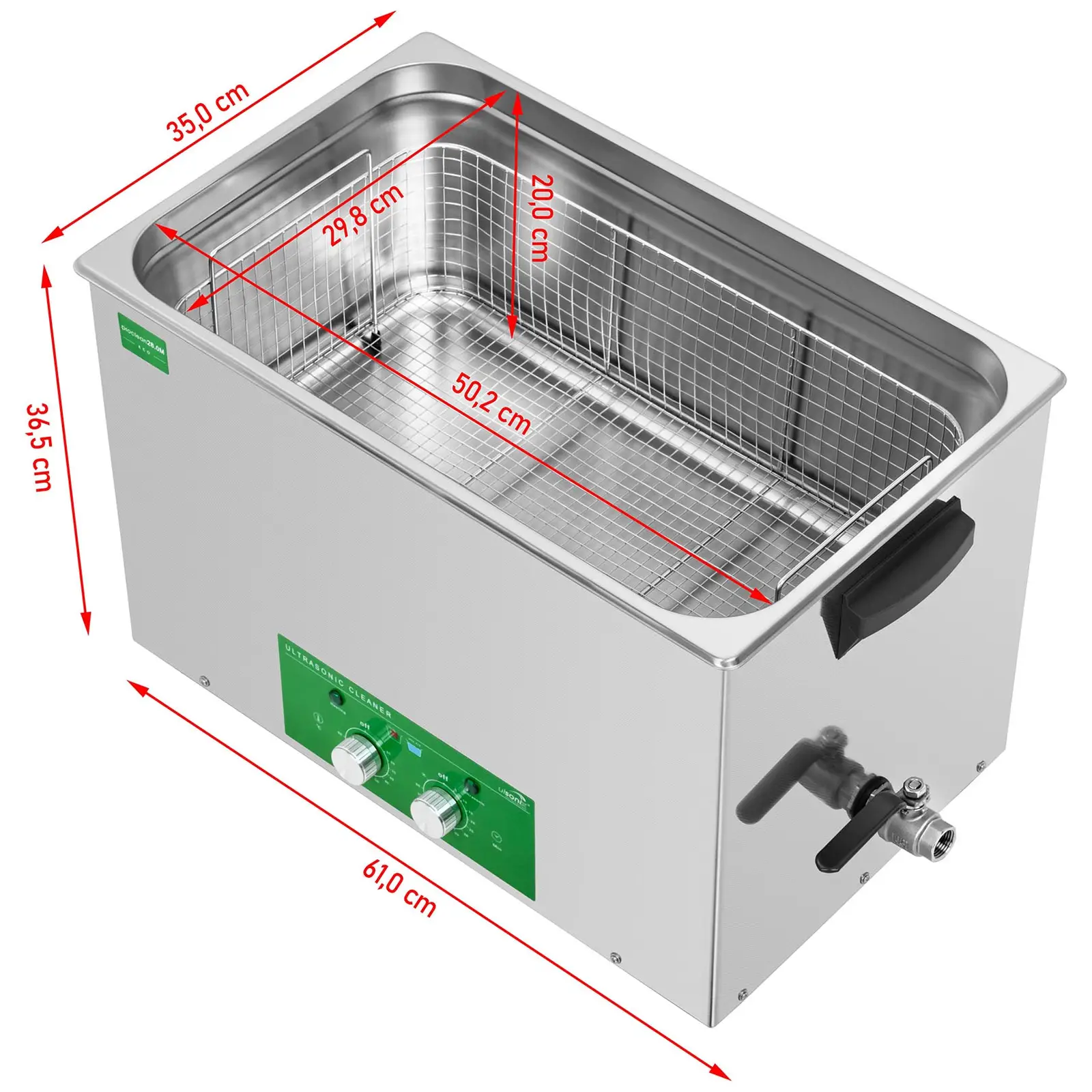Lavatrice a ultrasuoni - 28 Liter - 480 W - Basic Eco