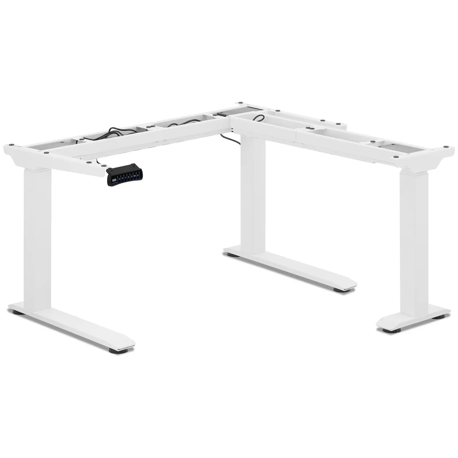 Supporto scrivania regolabile in altezza ad angolo - Altezza: 60 - 125 cm - Larghezza: 110 - 190 cm (sinistra) / 90 - 150 cm (destra)