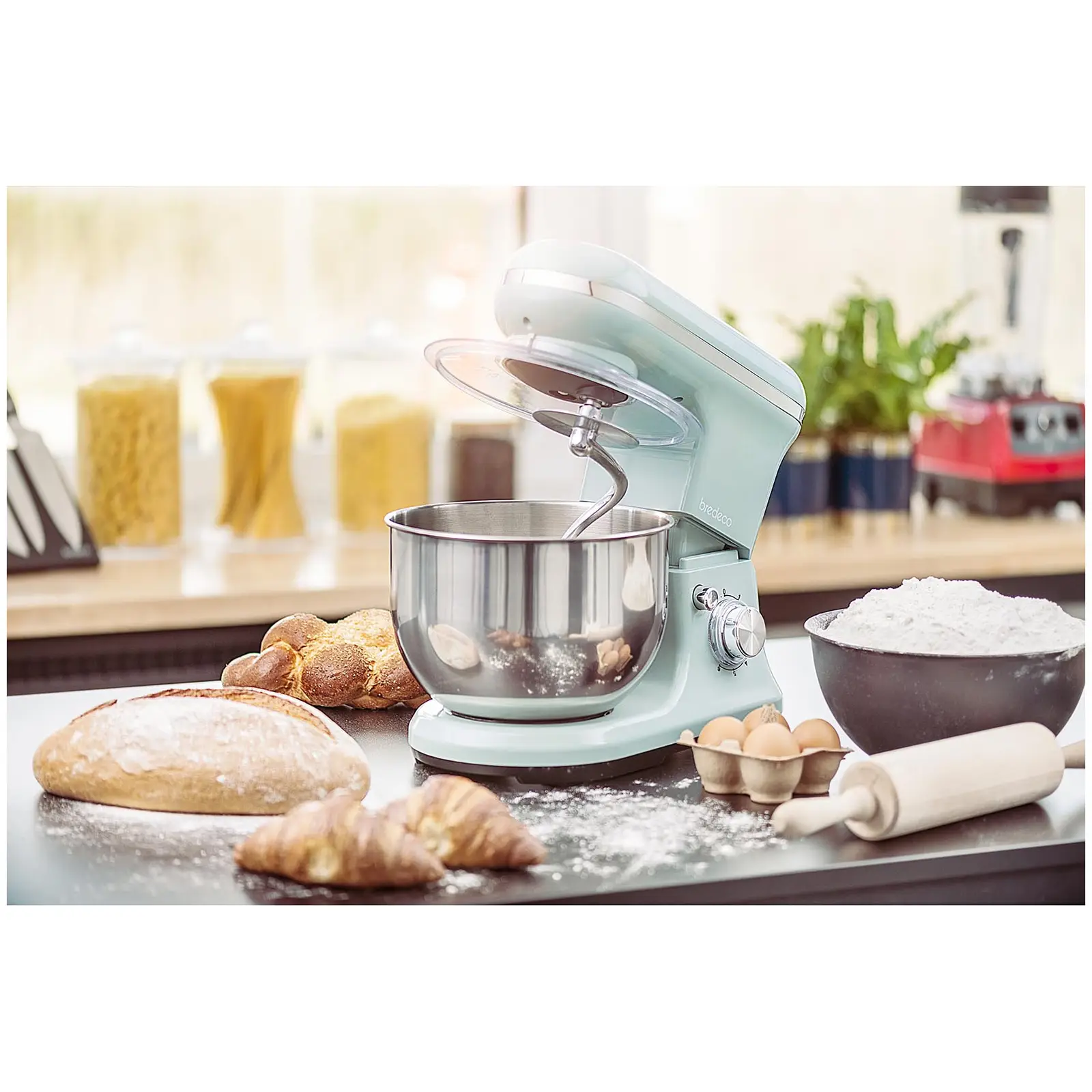 Robot da cucina - 1.200 W - 5 L - Con planetaria, frusta, gancio e foglia impastatrice - Blu