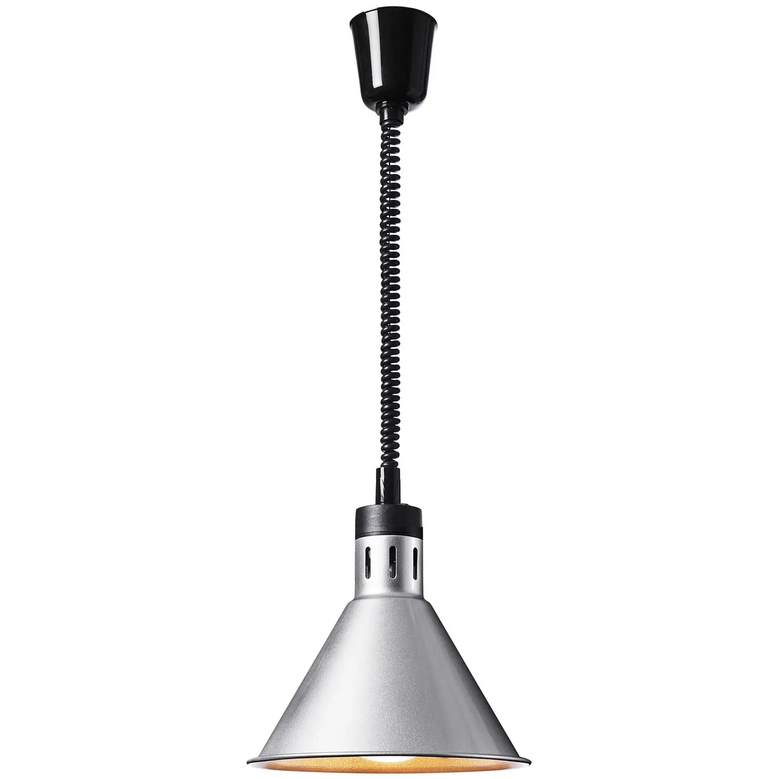 Lampada riscaldante - argento - 27.5 x 27.5 x 31 cm  - acciaio - regolabile in altezza