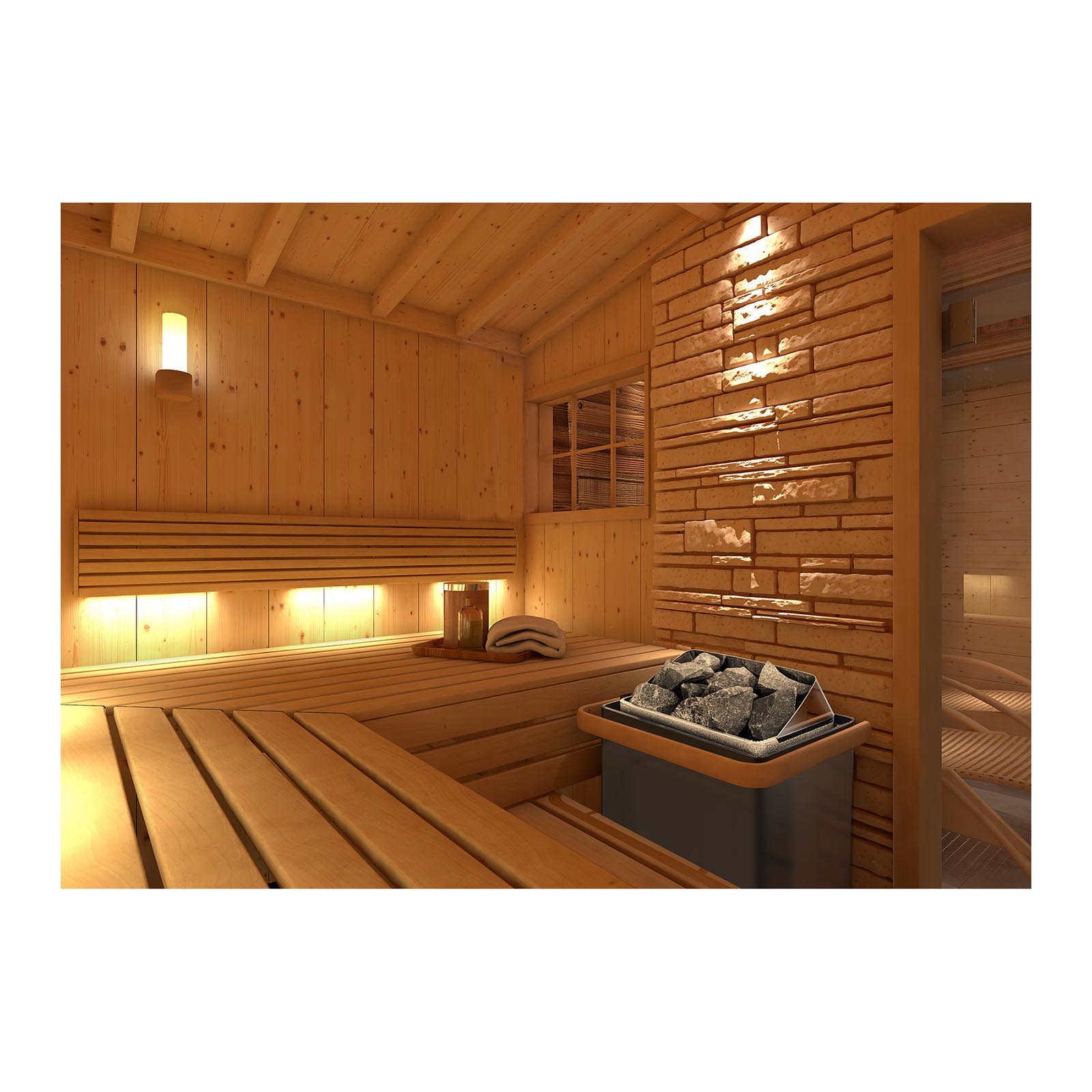 Set - Stufa elettrica per sauna con centralina per sauna - 6 kW - Da 30 a 110 °C