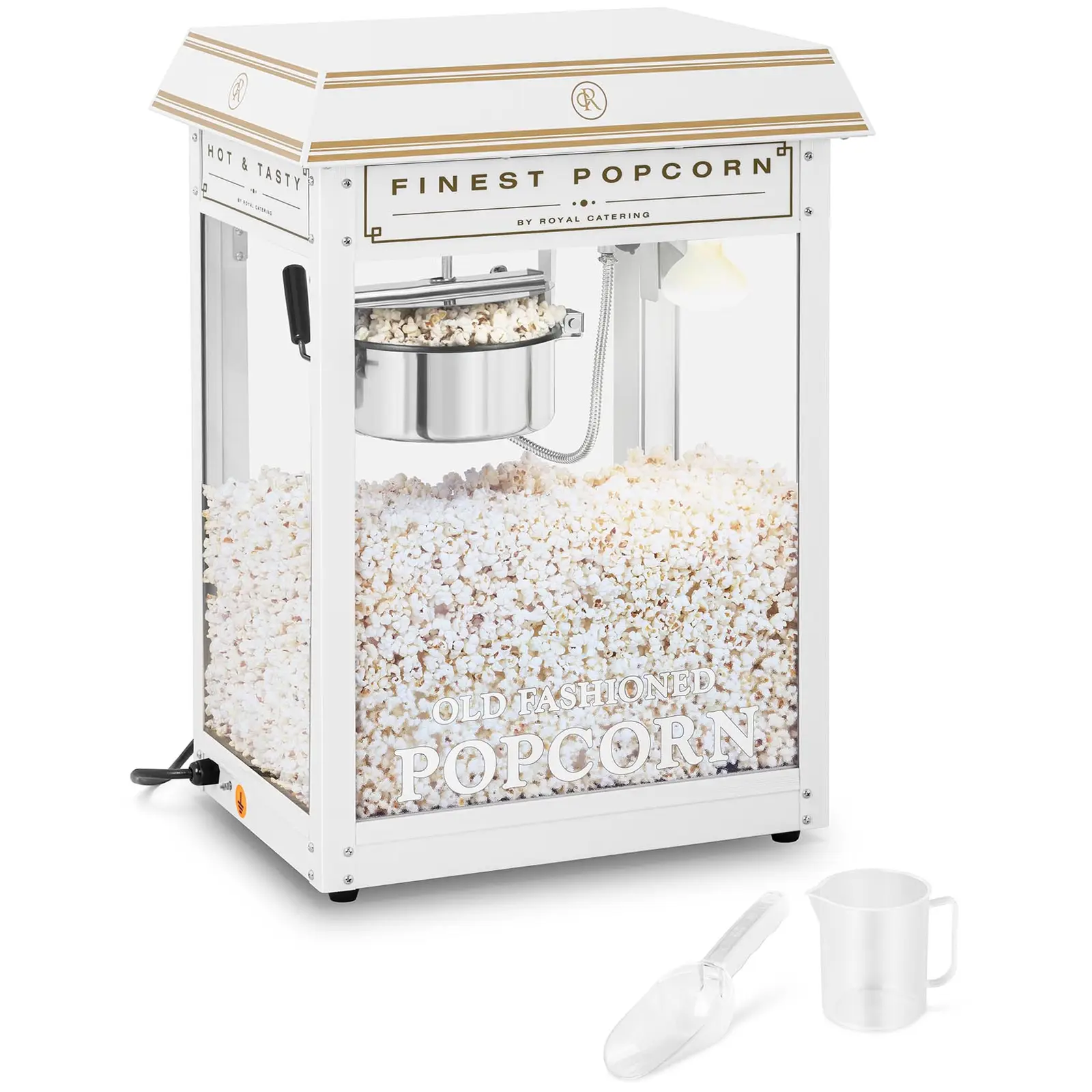 Macchina per popcorn - bianca e dorata