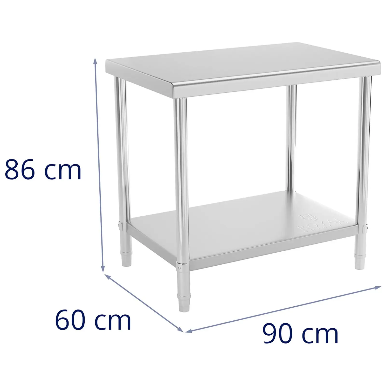 Tavolo inox - 90 x 60 cm - Portata: 210 kg